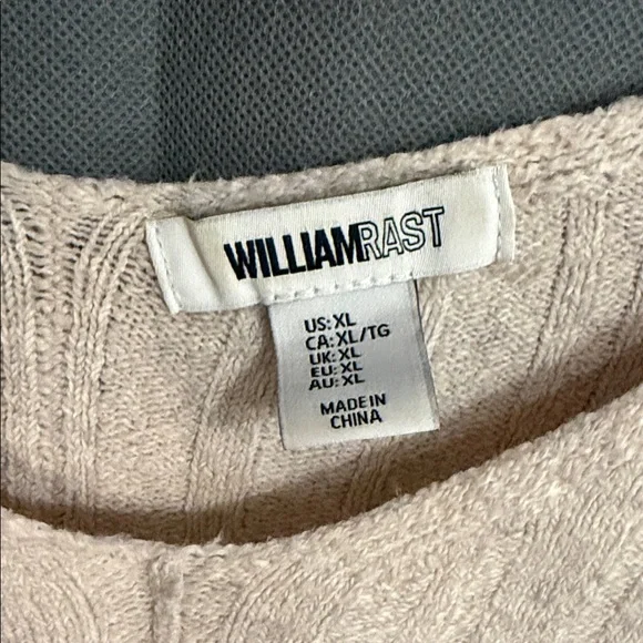 William Rast Beige Ribbed Off-Shoulder Sweater - Picture 2 of 2